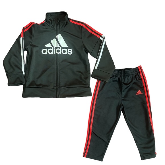 Adidas Black and Red Tracksuit 24M - Picture 1 of 5